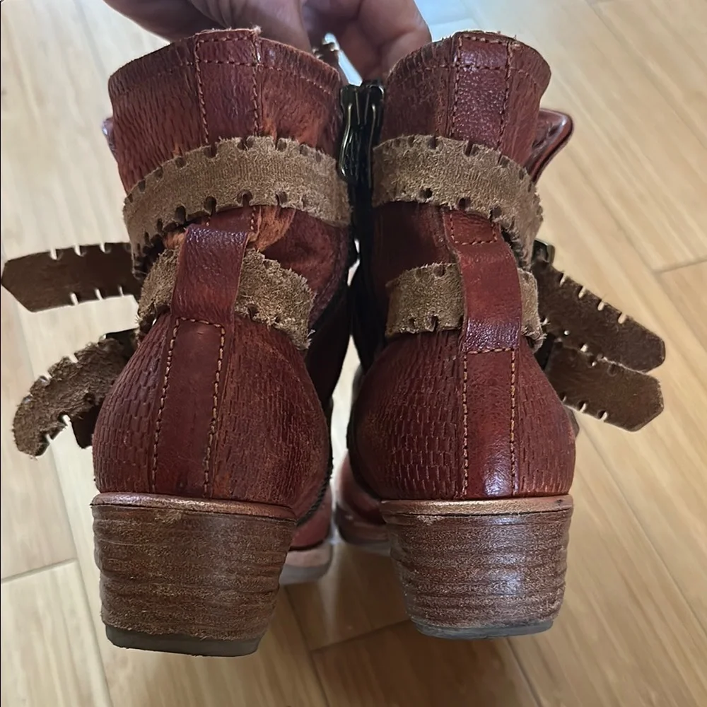 A.S.98 Phoenix Women's Leather Ankle Boots in Rust & Tan, Womens EU 38 - Picture 4 of 9